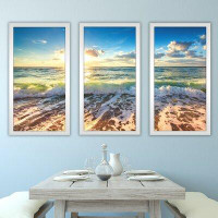 Made in Canada - Picture Perfect International Cloud Scape over the Sea 3 - 3 Piece Picture Frame Photograph Print Set o