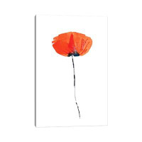 East Urban Home Lonely Poppy - Wrapped Canvas Print