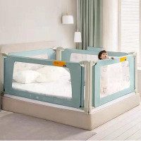 Intexca Inc 3 Set Queen Size Bed Safety Guardrails, Green Colour