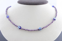 BRAND NEW SILVER- PEARL & EVIL EYE NECKLACE FOR SALE