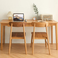 Fortuna Femme 62.99" Burlywood Rectangular Solid Wood desks
