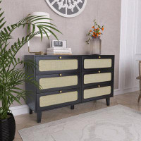Bay Isle Home™ 52 Inches 6-Drawer MDF Double Dresser