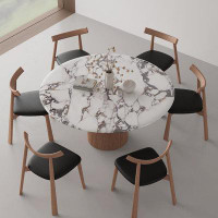 STAR BANNER Marble dining table home modern retro high-end solid wood dining table and chair combination