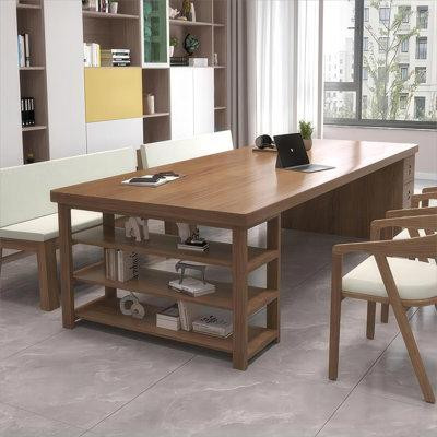Fit and Touch 70.87" Nut-brown Rectangular Solid Wood desks in Desks