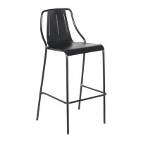 Taiga Furnishings M-94571 Metal Outdoor Bar Stool Frosted Black