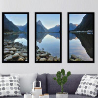 Made in Canada - Picture Perfect International Water Rocks - 3 Piece Picture Frame Photograph Print Set on Acrylic