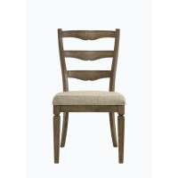 Wenty Parfield Side Chair (Set-2), Fabric & Weathered Oak Finish