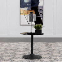 George Oliver Khano Glass Pedestal End Table