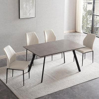 Latitude Run® Latitude Run® Modern Dining Table 5-Piece Kitchen Table Set For 4 People Rectangular Wood Dining Table Wit