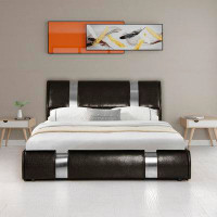 Brayden Studio Queen Size Upholstered Faux Leather Platform Bed With A Hydraulic Storage System