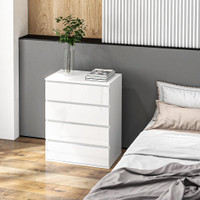 Chest of Drawers 23.6" W x 15.7" D x 31.5" H High Gloss White