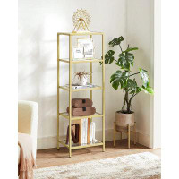 Latitude Run® 5-Tier Bookshelf, Metallic Gold