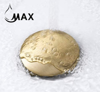Pop Up Sink Drain With Overflow Brushed Gold Finish Solid Brass
