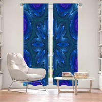 East Urban Home Lined Window Curtains 2-panel Set for Window Size by Pam Amos - Rippled Blues