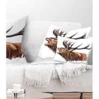 East Urban Home Animal Deer Head Illustration Art Lumbar Pillow