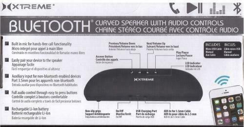 XTREME Bluetooth Curved Speaker with Audio Controls - Grey/Black in Speakers - Image 2