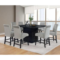 A&J Homes Studio Pedestal Dining Set in Gray and Black