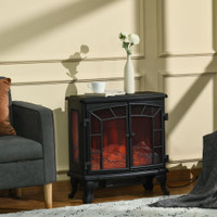 ELECTRIC FIREPLACE HEATER, FREESTANDING FIREPLACE STOVE WITH REALISTIC FLAME EFFECT