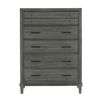 Alcott Hill Modern Transitional Style Bedroom Furniture 1Pc Chest Of 5 Drawers Grey Finish