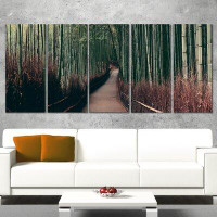Made in Canada - Design Art Bamboo Grove in Arashiyama Panorama 5 PieceWall Art on Wrapped Canvas Set