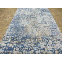 Isabelline 5'11 X 9 Hand Knotted Modern Abstract Blue Coloured Oriental Rug 2397291C07D544F9917D9811E4378B4A