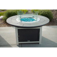 LuXeo Vail 25"(H)x 48"(W) HDPE Round Fire Pit Table, Two Tone Base