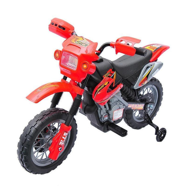 6V KID ELECTRIC RIDE ON MOTORCYCLE POWERED DIRT BIKE BATTERY SCOOTER FOR 3-6 YEAR OLD KIDS TODDLERS W/ TRAINING WHEELS R in Toys & Games - Image 3
