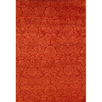 Pasargad NY Indian Damask Tabriz Hand-Knotted Silk/Wool Red Area Rug