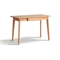 Corrigan Studio 39.37" Burlywood Rectangular Solid Wood Desk,1-drawer