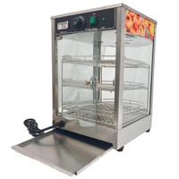 110V Commercial Pizza Warmer Display Case 3-Tier 850W Electric Food Warmer Display Case for Buffet Restaurant 122060