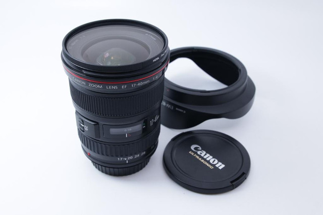 Used Canon EF 17-40mm f/4L w/ hood + filter   (ID-L1282(ND)  BJ Photo Labs- Since 1984 in Cameras & Camcorders
