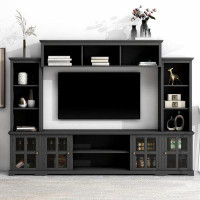 Wildon Home® Minimalism Style Entertainment Wall Unit With Bridge, Modern TV Console Table For Tvs Up To 70", Multifunct