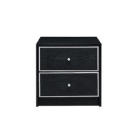 Latitude Run® Richmond Black and Silver 2-drawer Accent Table