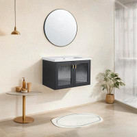 Ebern Designs 32" Wall-Mounted Single Bathroom Vanity With Ceramic Top