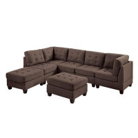 Latitude Run® Modular Sectional Set Living Room Furniture Couch Corner Wedge Armless Chairs 7