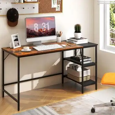 It is a good choice to have this computer desk in your home office as the 55 x 24 desktop provides y...