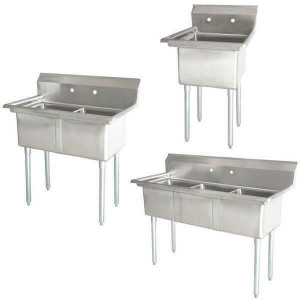 BRAND NEW Commercial Heavy Duty Stainless Steel Sinks - Single, Double, Triple Well  - Drainboard Options Available!! Calgary Alberta Preview