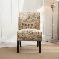 Ophelia & Co. Capa Chalkboard Light Print Fabric Armless Contemporary Accent Chair