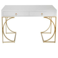 Everly Quinn Flaxberry White And Gold Desk