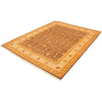 ECARPETGALLERY One-of-a-Kind Hand-Knotted New Age Peshawar Finest Brown 9'1" x 12' Wool Area Rug
