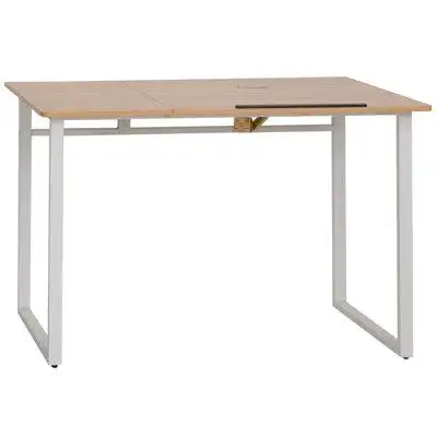 Ebern Designs Homcom Oak Artist Workstation: Modern Adjustable & Tiltable Drafting Table For Drawing, Writing, And Offic