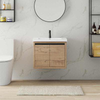 Latitude Run® 24 Inch Bathroom Vanity With Resin Basin Float Mounting Design Vanity For Bathroom