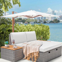 Wade Logan Arrika 41.2" Wide Outdoor Patio Daybed with Cushions