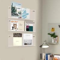 Ebern Designs Kumagai 8" H x 21" W Plastic Floating Bookcase