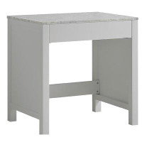 Latitude Run® Jacques 30" Single Make-Up Table in White, White Carrera Marble Top