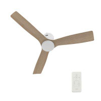 Orren Ellis Savitri 52-Inch Indoor/Outdoor Smart Ceiling Fan, Dimmable LED Light Kit & Remote Control, Works With Alexa/