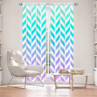 East Urban Home Lined Window Curtains 2-panel Set for Window Size Organic Sat Ombre Herringbone Pattern