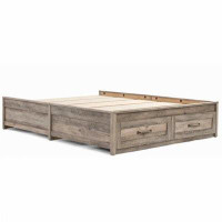Millwood Pines Rustic Farmhome Platform Under Bed Storage Drawers Queen Size