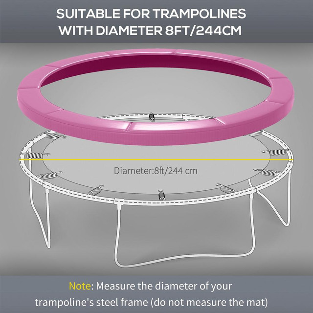 Trampoline Replacement Pad 244 x 1.5cm Pink in Exercise Equipment - Image 4