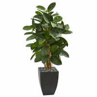 Ivy Bronx 41" Artificial Rubber Tree in Planter